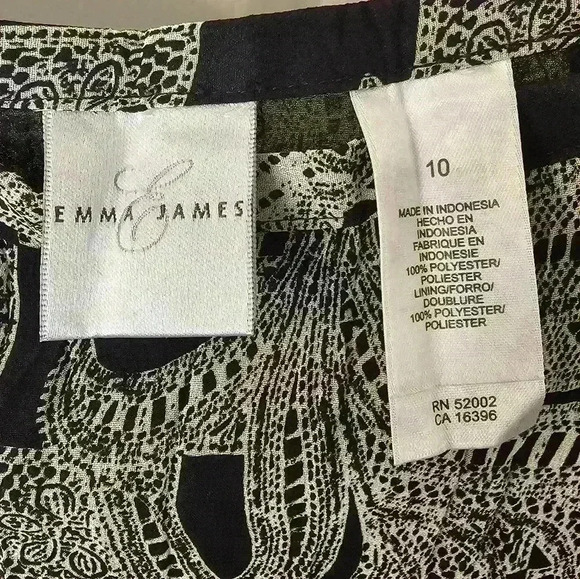 Emma James Vtg Black And White Skirt Size 10 - Picture 3 of 3